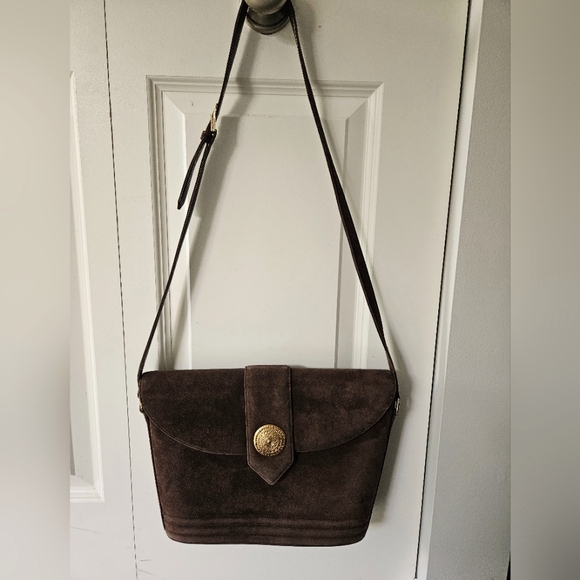 Yves Saint Laurent Handbags - YSL Vintage Brown Suede Shoulder Bag